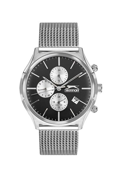 Slazenger Sl.09.1824.2.01 Men's Wristwatch | 41mm Stainless Steel, Dual Time