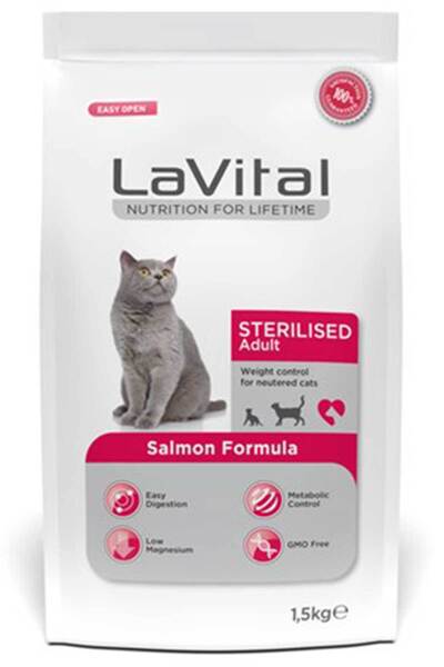 LaVital LaVital Somonlu Kısırlaştırılmış Kedi Maması 1.5kg