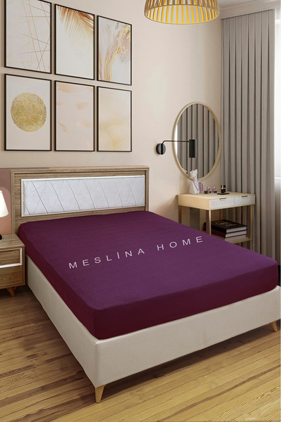 Meslina Home Combed Cotton Fitted Sheet 100% Cotton Sheet Combed Cotton Single Double-King Size
