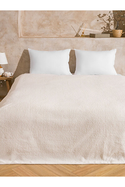 LC Waikiki Alita City Farkıyla Lcw Home Ecru Double Plush Blanket 200X220 cm