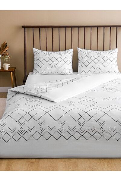 LC Waikiki Чорний двоспальний комплект постільної білизни з візерунком