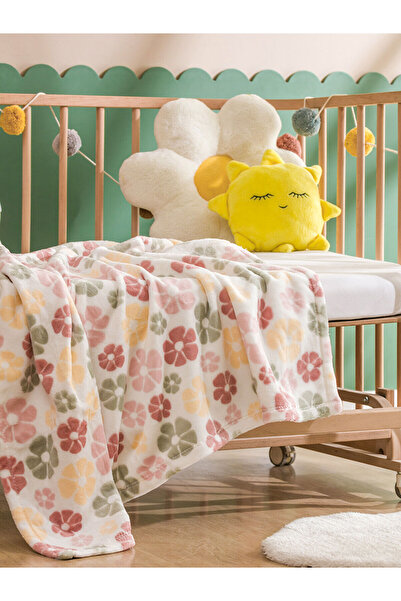 LC Waikiki Mixed Floral Printed Baby Girl Blanket 90X110 cm