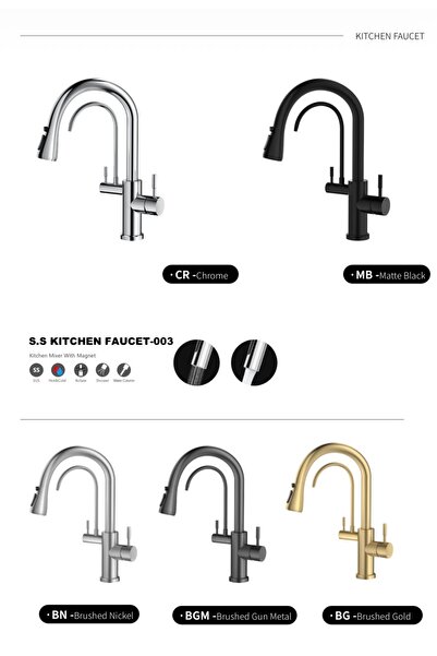 Rico VENEDİK 3 YOLLU ARITMALI KROM RENK EVYE BATARYASI