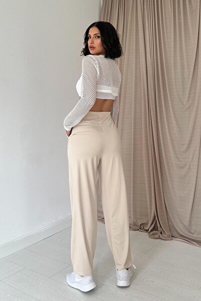 369 etnik butik High Waist Comfortable Fit Women's Trousers with Pockets