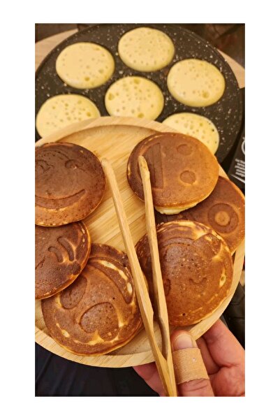 Demir Çeyiz Dmr Life Emoji Granite Pancake Pan 28 cm Cast Granite (Fireproof-Non-Stick)