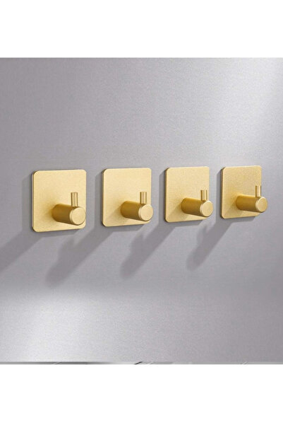 OEM Set of 6 self-adhesive hooks, stainless steel, gold, Premium