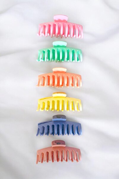 AYMETA 11 cm Large Size Scythe Model Colorful Women's Hair Clip |   Set of 6 ...