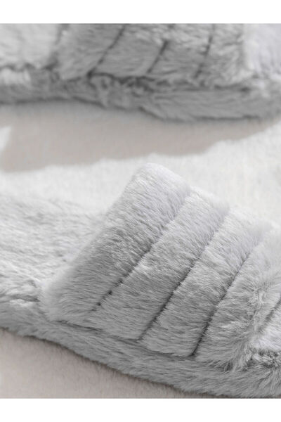 LC Waikiki Gray Women's Plush House Slippers