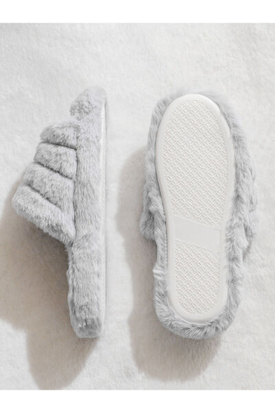 LC Waikiki Gray Women's Plush House Slippers