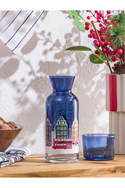 LC Waikiki Karişik Yılbaşı Temalı Cam Su Şişesi 700 ml