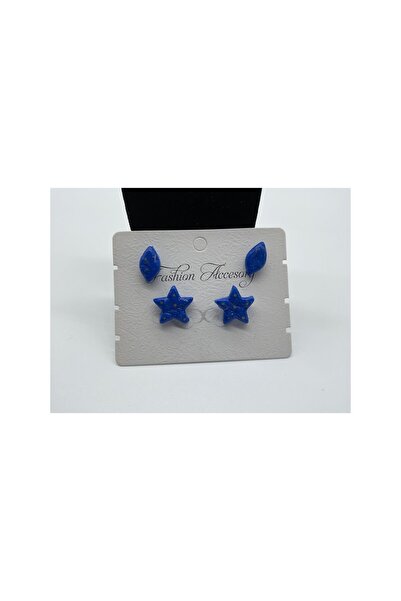 CHIC Electric Blue Star Drop Nail Multi-Polymer Clay Multi Earrings
