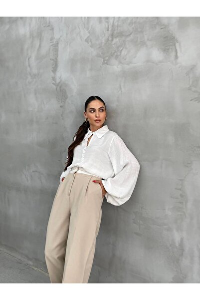 Butik Balon Kol Floss Viscose Shirt