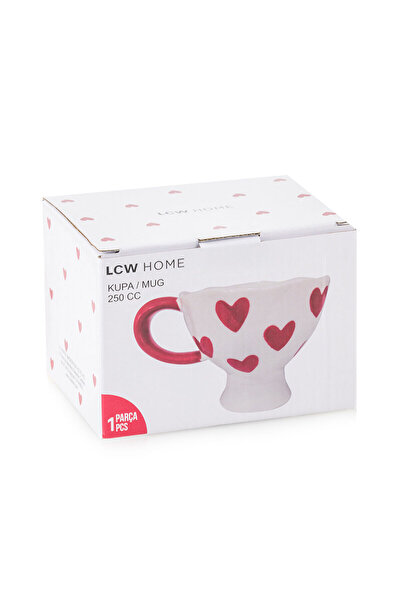 LC Waikiki Beyaz Kalp Baskılı Seramik Kupa 250 ml