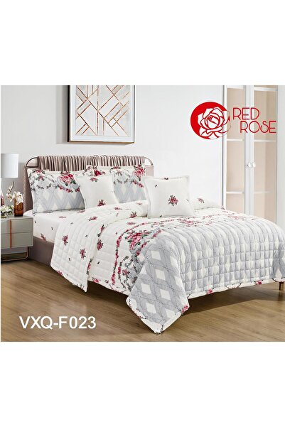 Red Rose Winter double bedspread, soft velvet, 4-piece system, compressed filling, quilt size 160 x 220 cm