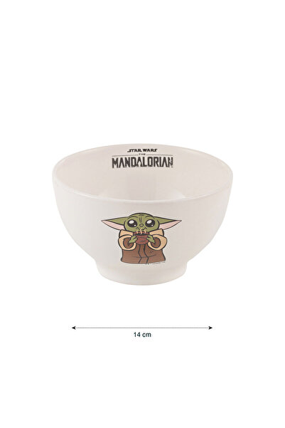 LC Waikiki Karişik Baby Yoda Baskılı Seramik Çukur Kase 14 cm
