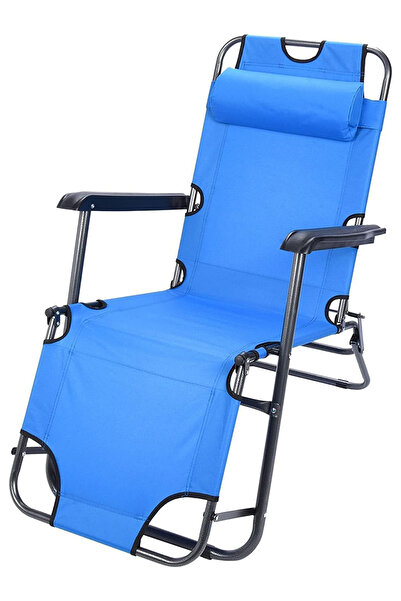 Cady One كرسي استرخاء محمول قابل للطي وقابل للتعديل مع مسند للرأس وإطار معدني متين