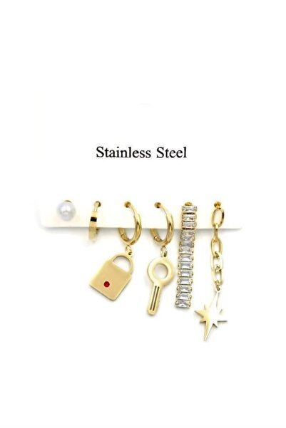 MENESSA Steel Set Earrings - Gold