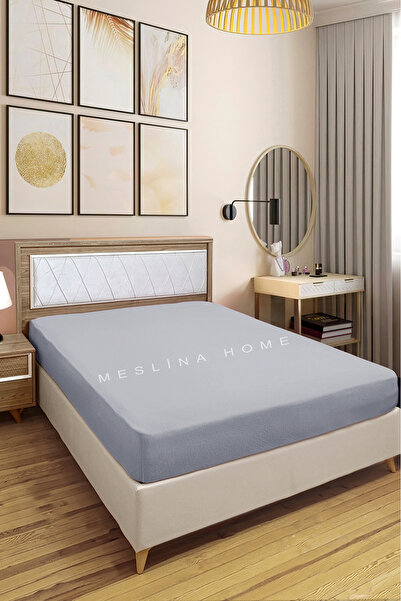 Meslina Home Combed Cotton Fitted Sheet 100% Cotton Sheet Combed Cotton Single Double-King Size