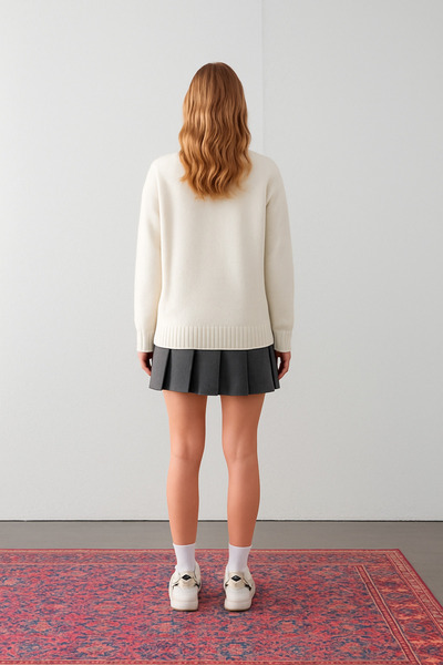 Wega Moda Pulover tricotat cu decolteu cu inimă - confortabil și elegant |   Tricotaje de calitate |   Pulover Trend, Pulover din tricot