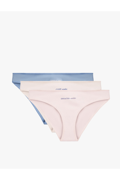 Koton Comfortable Fit Cotton Printed 3-Piece Brief Panties Set