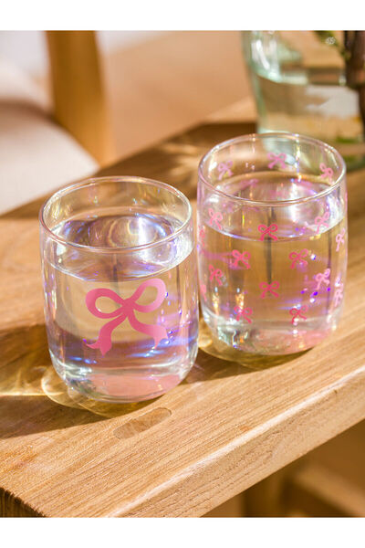 LC Waikiki Leave Your Style with Us |   Bow Printed Glass Water Cup Set of 3 280 ml