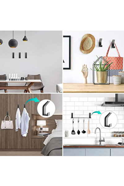 OEM Set of 6 double aluminum hooks, rust and water resistant, 25 lbs capacity, for bathroom and kitchen