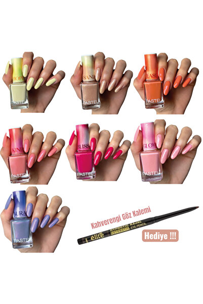 Pastel Oje Summer Limited Aura 7li Set 449-442-445-437-441-447-443 + Kahverengi göz kalemi