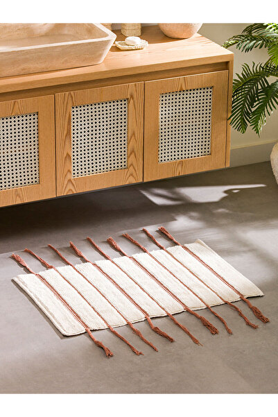 LC Waikiki Ecru Line Embroidered Bath Mat 50X80 cm