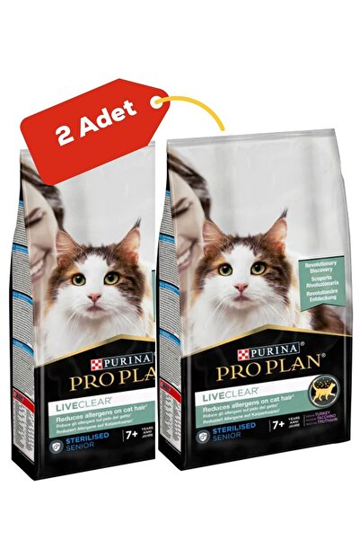 Pro Plan Liveclear Hindili Kısırlaştırılmış Yaşlı Kedi Maması 2'li Paket (1,4kg+1,4kg)