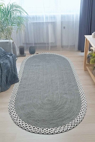 Decomia Home سجادة صالون بيضاوية منسوجة يدويًا من الجوت الحقيقي من سيلفا، سجادة مطبخ، سجادة ممر