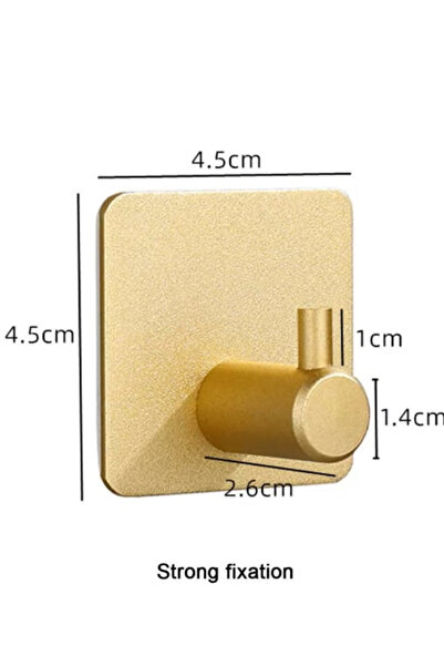 OEM Set of 6 self-adhesive hooks, stainless steel, gold, Premium