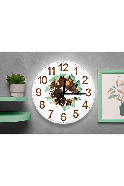 M&H Quality Mdf Wall Clock with Nature Bird Design and Silent Mechanism – 40X40 cm