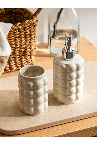 LC Waikiki Σετ Μπάνιου Κεραμικό Μπεζ 2 τεμαχίων