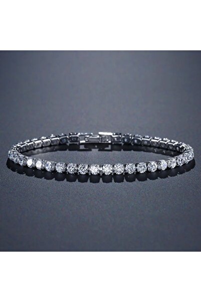 Eva Grace Evana tennis bracelet, silver, white gold plated and decorated with zirconia