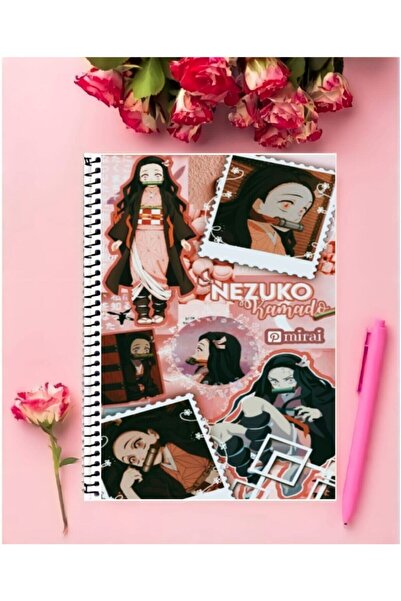 animeandyourworld Nezuko Kamado Anime Defter 1 Adet Özel Tasarım a5 Boyutu 15...