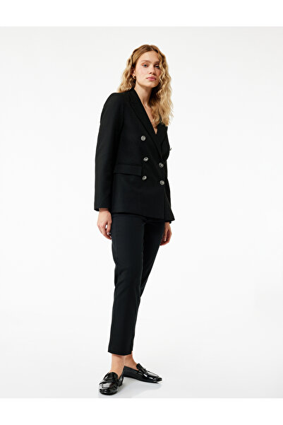 Koton Regular Fit High Waist Cigarette Fabric Trousers