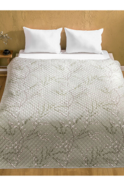 LC Waikiki Gray Floral Double Bedspread 200X220 cm
