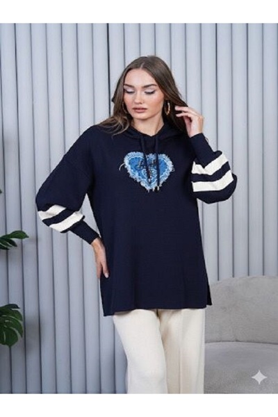 melita Women's Knitwear Hooded Tunic with Pants Knitted Bottom Top Set New Season