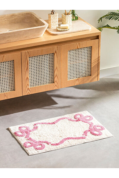 LC Waikiki Ροζ Κεντημένο Χαλάκι Μπάνιου 50x80 εκ