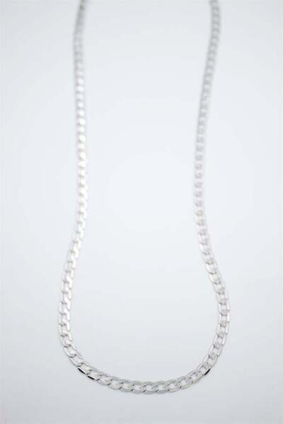 MENESSA قلادة سلسلة زوبينج - 45 سم - فضي