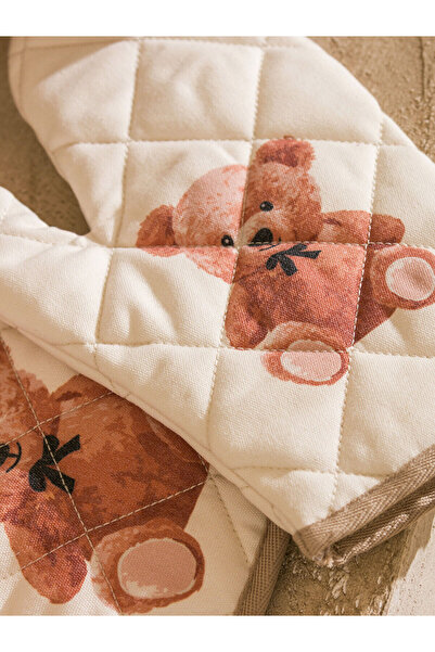 LC Waikiki Karişik Ayı Baskılı Fırın Eldiveni ve Tutaç