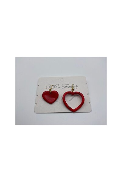 CHIC Red Heart Gold Dangle Polymer Clay Earrings