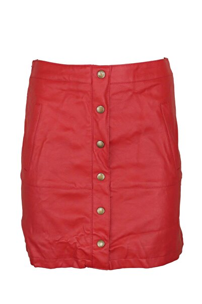ONLY Beligum Red Skirt - M, Red, 55% polyester, 45% viscose