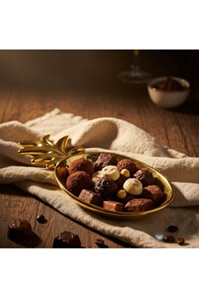 GIFT 6 قطع صحن ذهبي بشكل فاكهه الأناناس