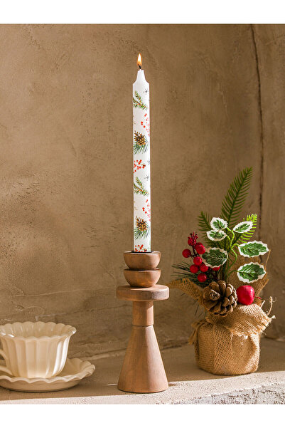 LC Waikiki Kahverengi Ahşap Ayaklı Mumluk