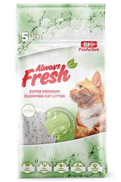 Bio PetActive Always Fresh Marsilya Sabunlu Topaklanan Kedi Kumu 5lt