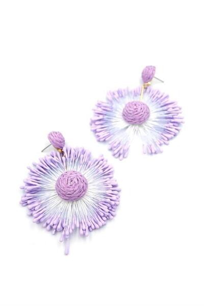 MENESSA Sun Wicker Earrings - Purple