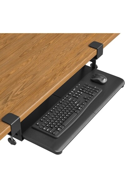 BONTEC Retractable Keyboard Tray, 30 X 60 Cm, Vintage Brown