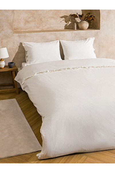 LC Waikiki Vizyon New Season Cotton Plain Double Duvet Cover Set