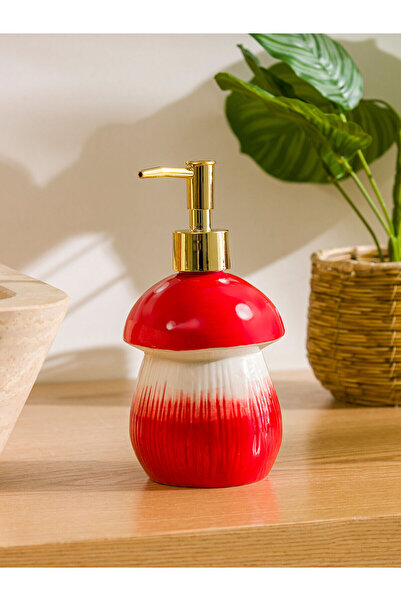 LC Waikiki Ceramic Liquid Soap Dispenser with Red Mushroom Figure
